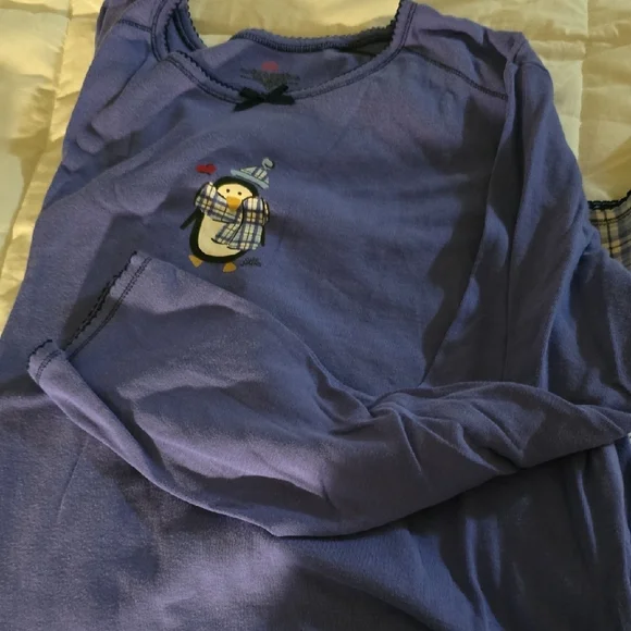 Cozy Pajamas Set - Blue Penguin Design - Picture 2 of 4